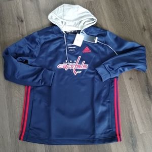 Large Adidas NHL Washington Capitals Skate LACE Hoody Men’s Hockey HP1713